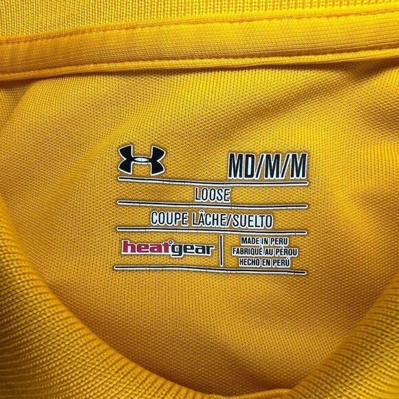 Under Armour Polo Men's Medium Yellow Nashville Predators Ice Hockey Embroidered - Picture 9 of 10